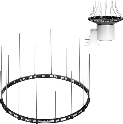 Bird Spikes Compatible with Ambient Weather WS5000, Adjustable Weather Station Bird Spike Kit with Stainless Steel Locking Ties & Wires for Rain Gauge Funnel Protection, Black