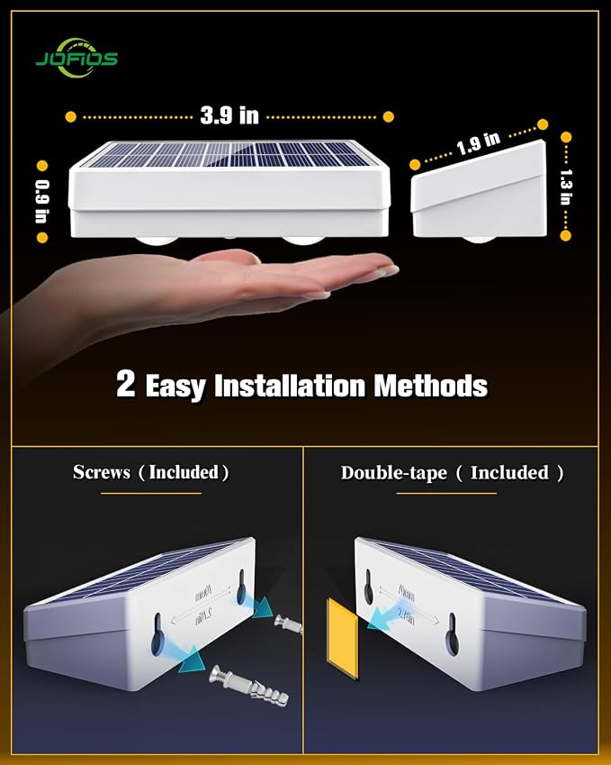 JOFIOS Solar Fence Lights 12 Pack, 50 Lumens Outdoor Fence Solar Lights with 12 Modes RGB Color Glow LED Solar Lights Outdoor Waterproof for Patio, Backyard, Deck, Fence, Railing.（White Shell）