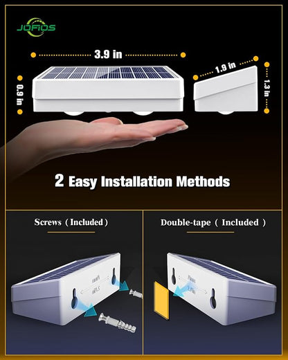 JOFIOS Solar Fence Lights 12 Pack, 50 Lumens Outdoor Fence Solar Lights with 12 Modes RGB Color Glow LED Solar Lights Outdoor Waterproof for Patio, Backyard, Deck, Fence, Railing.（White Shell）
