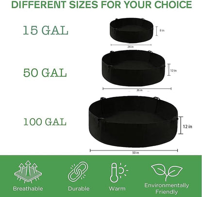 ZtohPyo 2-Pack 15 Gallon Grow Bags,Round Fabric Raised Garden Beds with 2 Handles,Durable Garden Planter Cloth Pots Container to Grow Vegetables for Outdoor Plants