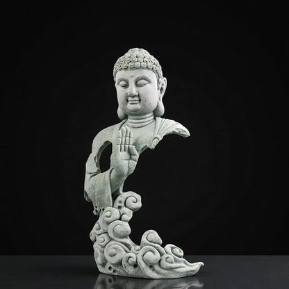 Meditation Buddha Statue, Sandstone Zen Sculpture for Aquarium Fish Tank, Garden, Home & Office Decor (Indoor/Outdoor) ﻿