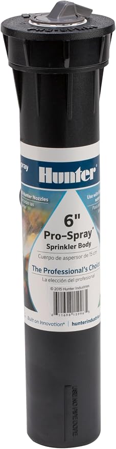 Hunter Pro-Spray 6 in. Pop-Up Lawn Sprinkler Head Body, No Nozzle | 6 in. sprinkler body with flush cap; fits female-thread nozzles, nozzle sold separately (PROS06)