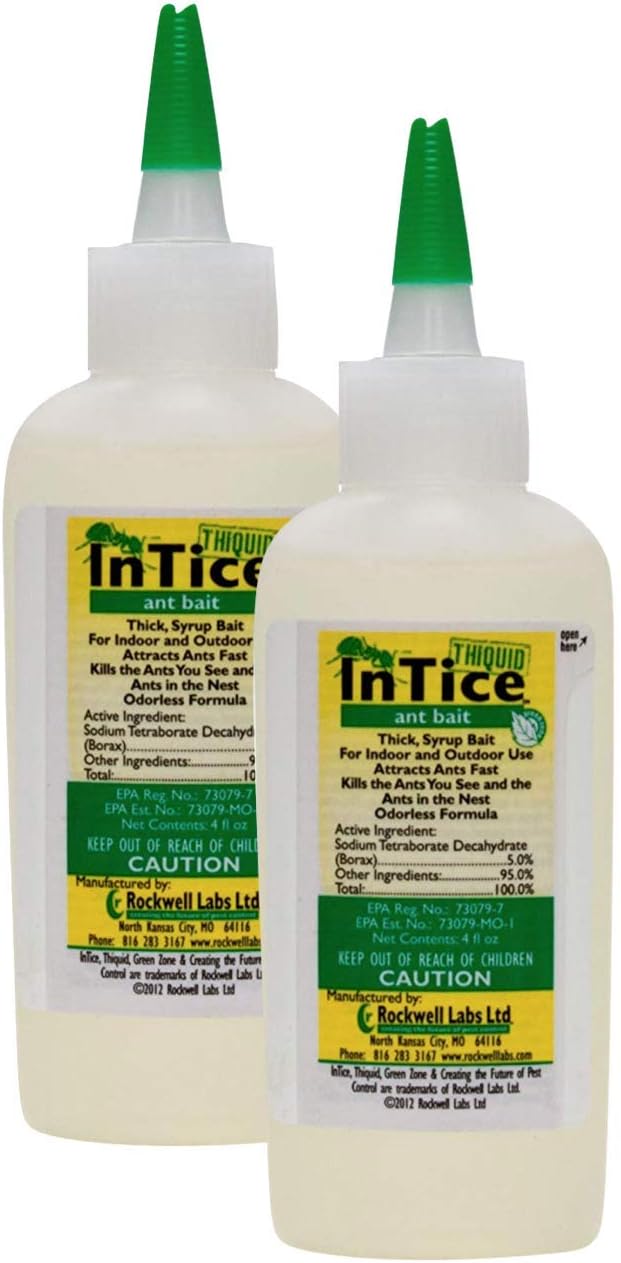 Rockwell Labs Intice Thiquid Ant Bait, 4 oz | Bottle with Dropper Top