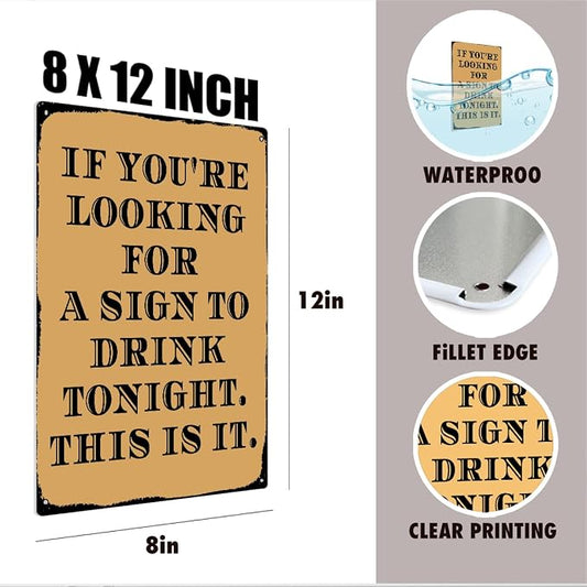 mmiishe Vintage Metal Signs Retro Wall Decor for Home Office Man Cave Bar Basement Cafe Kitchen Garage Ideal Gifts for Women Men Funny Sign Birthday Anniversary Decoration 8x12 Inches