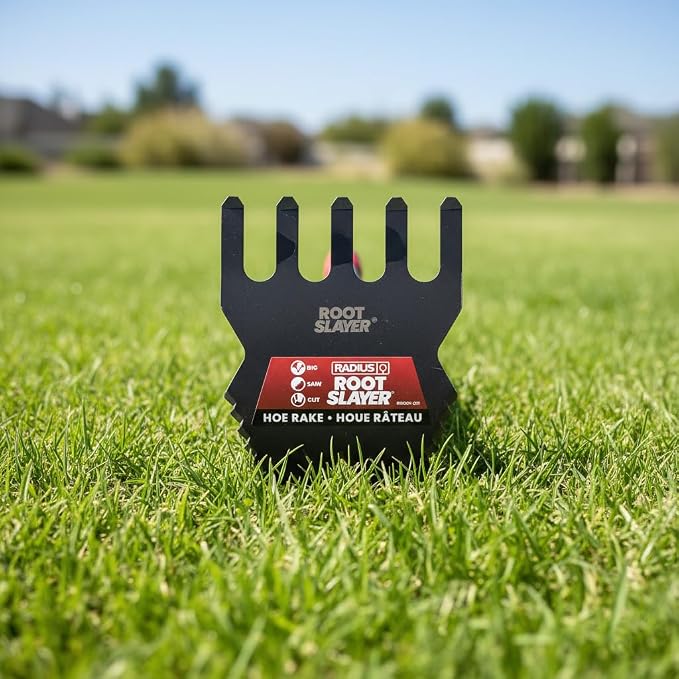 Root Slayer RS801 XL 58-Inch Hoe Rake, Fiberglass Shaft, Black