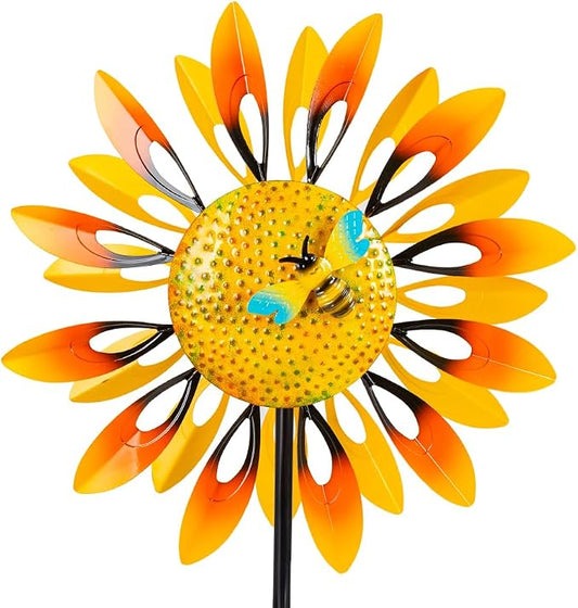 Stargarden Sunflower Wind Spinners, Large Metal Wind Sculptures | Windmill ,Yard Art,Sunflower Decor, for Yard and Garden