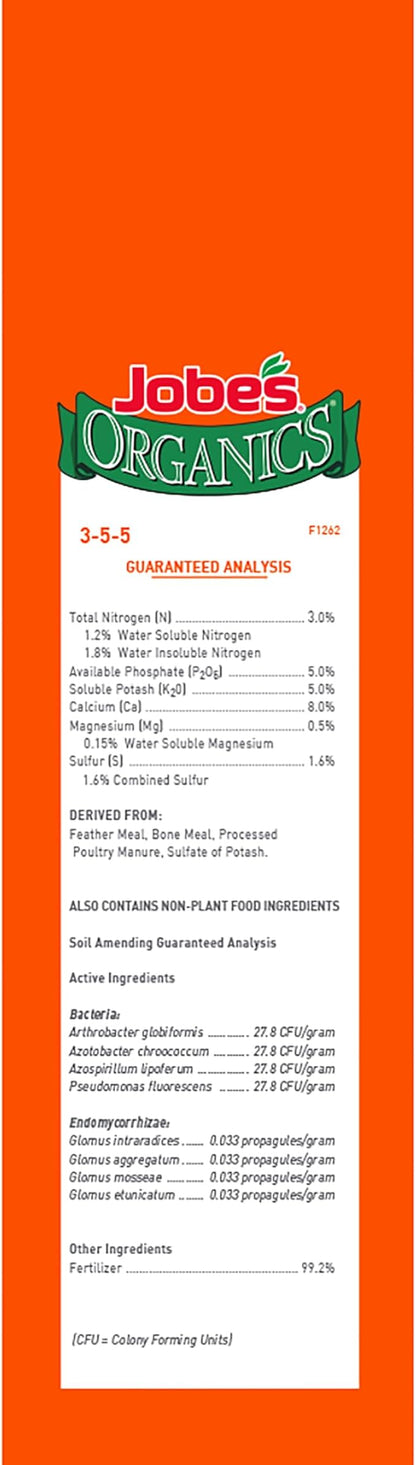 Jobe's Organics Granular Plant Food Bundle, Fruit & Citrus 09226NA 4 lbs and Annual & Perennial Flower Fertilizer 4 lbs