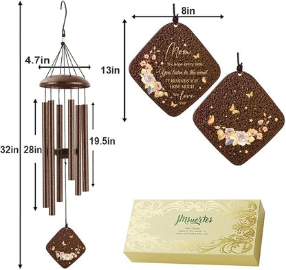 Gifts for Mom from Daughter Son, 32" Bronze Wind Chimes, Best Mom Ever Gift for Mama Mother in Law Mother Birthday Gift