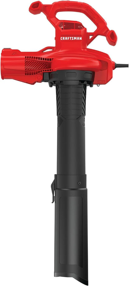 CRAFTSMAN 3-in-1 Leaf Blower, Vacuum and Mulcher, Backpack Blower Up to 260 MPH, 12 Amp, Corded Electric Leaf Collector (CMEBL7000)