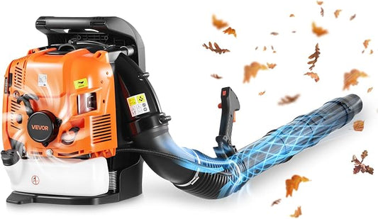 VEVOR Backpack Leaf Blower, 75.6CC 4-Stroke Engine Gas Powered Leaf Blower with 1.8L Fuel Tank, 615 CFM Air Volume, 179 MPH Air Speed, Ideal for Lawn Care, Leaves Cleaning, Yard Debris & Snow Removal | 1.8L Fuel Tank, 615 CFM Air Volume, 179 MPH Air Sp...