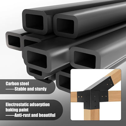 30° Slanted Pergola Whole-Set Kit for 4" x 4" Wood Pergola | Easy to Install, Weather - Resistant Bracket Kit for Carports, Gardens & More (14 Pcs)