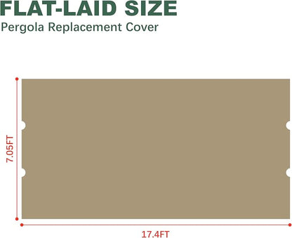 85''x 208'' Universal Replacement Pergola Cover for Pergola L-PG080PST and Other Same Size of Pergolas, (Beige)