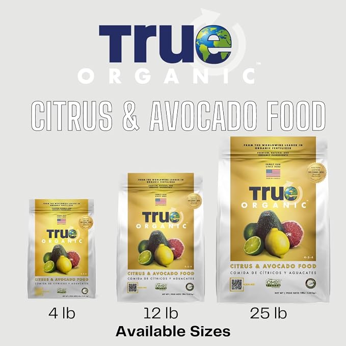 True Organic Citrus & Avocado Food – Organic Fertilizer for Lush Foliage and Abundant Fruit – 4lb Bag Covers 70 Sq. Ft.