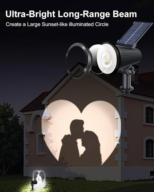 Solar Powered Spotlights Outdoor Waterproof Sunset Spot LED Lights Ultra Bright for Tree, Flag, Lawn, Statue, Pool, Garden, House, Wall, Yard, Path Outside Landscape Uplighting (Cool White, 1 Pack)