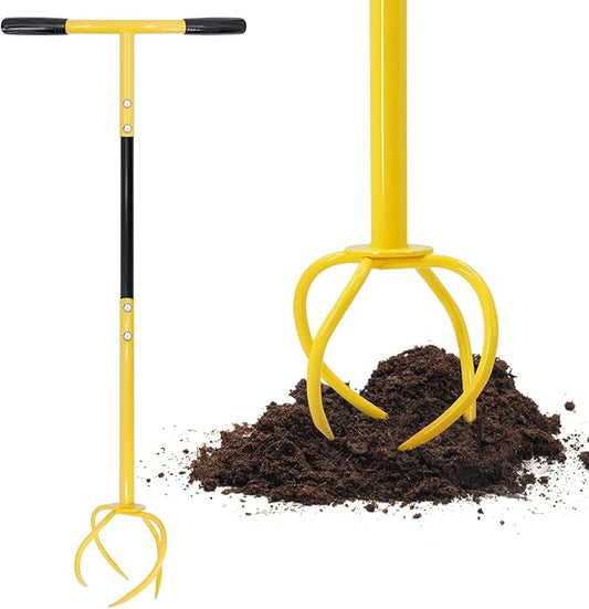 Altdorff Hand Tiller for Gardening, Garden Claw Manual Tiller with Ergomomic Handle, Steel Cultivator Tiller Lawn Aerator Tool Soil Lossener for Gardening Bed and Plant Box