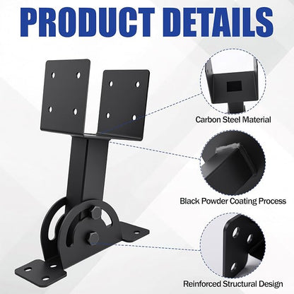 2 Pcs 4“x 4”Heavy Duty Roof Riser Brackets Kit | Adjustable Height Angle Pergola Brackets|Roof Riser Beam Bracket for Gazebos|Carports|and Patios