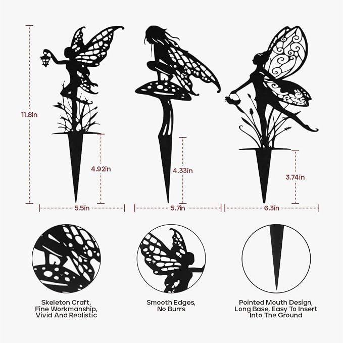 Decorative Garden Stakes, Fairy Garden Statues for Home and Garden (9)