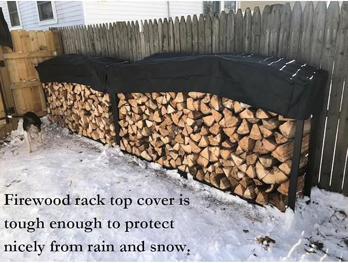 Firewood Rack Top Cover Waterproof Replacement for 10 foot | Firewood Log Heavy Duty Storage Log Rack Covers (Not The Full Cover)