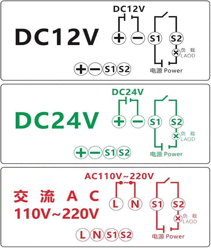 2Pcs Timer Delay Relay Programmable Cycle Timer Switch ON-Off Control LED Digital Display Time Relay Module (DC12V/20A) Gray