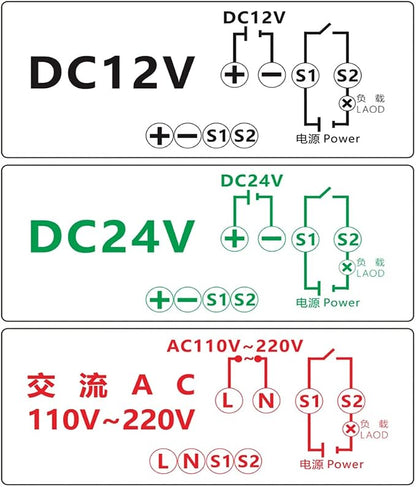 2Pcs Timer Delay Relay Programmable Cycle Timer Switch ON-Off Control LED Digital Display Time Relay Module (DC12V/20A) Gray