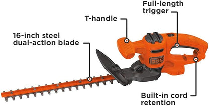 BLACK+DECKER Electric Leaf Blower, 7-Amp (LB700) & Electric Hedge Trimmer, 16-Inch (BEHT100)