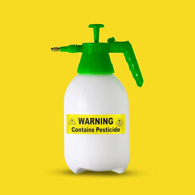 Pesticide Sticker - Insecticide Sticker Warning Signage for Pump and Garden Sprayers: Weather and Fade Resistant, Extreme Stick, Commercial Grade, Pesticide Labels - USA Made (2 Labels)