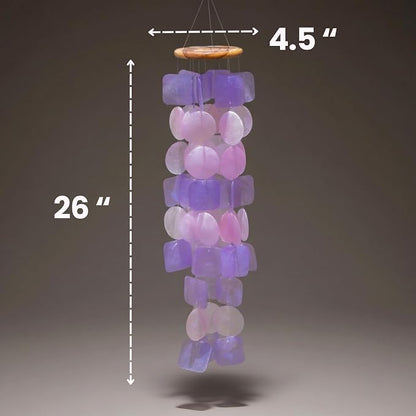 Solange & Frances Wind Chimes for Outside. Spring Decor Windchimes Outdoors Patio Decor. Unique Birthday Gifts for Women, Gifts for Mom, and Gift for Men (Purple & Pink)