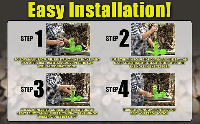 THE MINGO Marker Firewood Measuring Tool - Chainsaw Firewood Marking Tool With Marking Wheel - Log Paint Marker -Firewood Measuring Tool - Chainsaw Accessories (Mingo Marker With 6"-12"-24" Wheel)