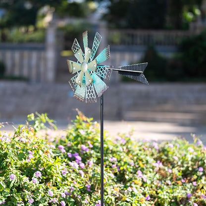 Viveta Metal Wind Spinners Outdoor, 13" Kinetic Wind Spinner | Garden Windmill for Outdoor Patio Yard Decor