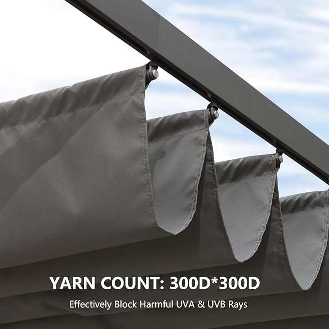 Pergola Shade Cover Replacement Canopy Top Compatible with Home Depot Hampton Bay Pergola Model #GFM00467F - Gray(Canopy Top Only)