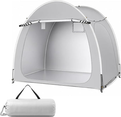 VINGLI Bike Storage Shed Tent for 4-5 Bikes, Outdoor Portable Bicycle Storage Shed with Carry Bag, Waterproof Bike Tent for Motorcycle, Garden Tools, Lawn Mower, Light Gray