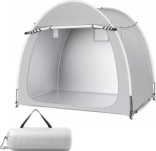 VINGLI Bike Storage Shed Tent for 4-5 Bikes, Outdoor Portable Bicycle Storage Shed with Carry Bag, Waterproof Bike Tent for Motorcycle, Garden Tools, Lawn Mower, Light Gray