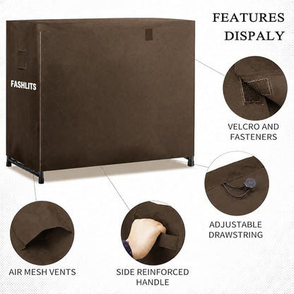 4ft Firewood Rack Cover, Waterproof Heavy Duty 600D Oxford | Storage Wood Rack Cover for Patio, Yard, Indoor and Outdoor Use(Cover Only, Rack Not Included)