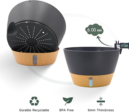 ZMTECH 12 Inch Hanging Planters for Indoor Plants, Large Self Watering Hanging Planter with Visible Water Level Window & Chain, Dark Gray Hanging Baskets for Outdoor Patio
