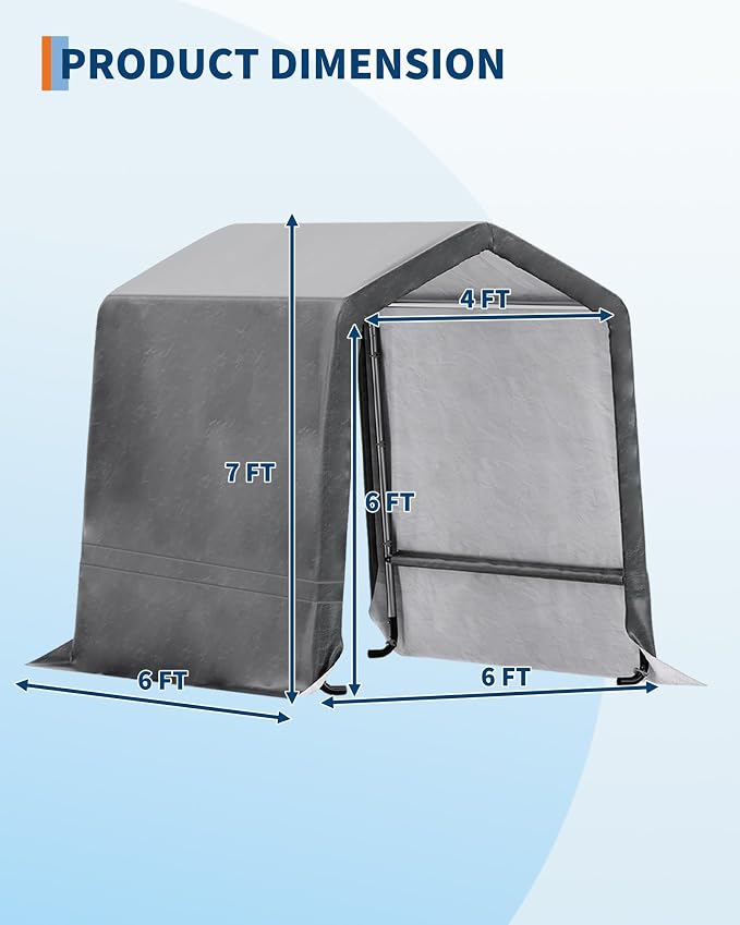 6X6 ft Heavy-Duty Portable Outdoor Storage Shed
