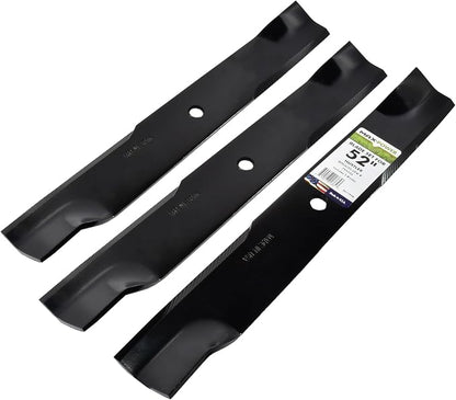 MaxPower 561145B USA MADE 3 Blade Set | For 52" Cut Hustler Mowers Replaces OEM #'s 795526, 603995, 783753, 787721, 30227-52X
