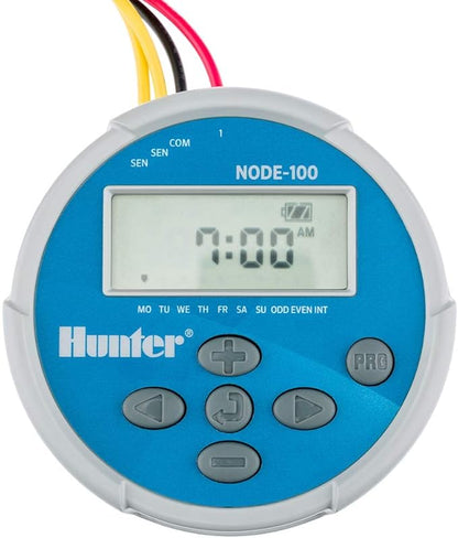 Hunter NODE-100 Battery Sprinkler Timer, 1-Zone Controller with Solenoid