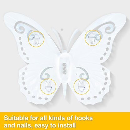 Metal Butterfly Wall Art Decor - 6.5" Outdoor Fence Decoration, Hanging for Garden Yard Living Room Bedroom Patio Balcony(4 Pack)