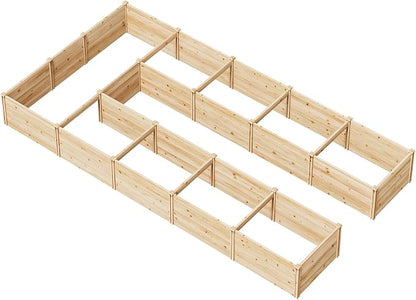AMERLIFE U-Shaped Raised Garden Bed, Free Combination Outdoor Wooden Raised Garden Bed Planter with 19.6" Depth Planter Box, 7.5Wx15Dx1.6H
