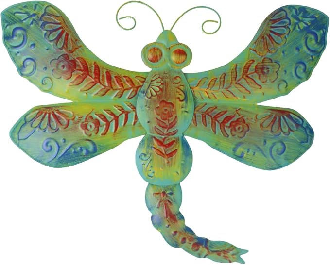 dreamskip 26" Metal Dragonfly Outdoor Wall Decor, Large 3D Wall Art for Yard Patio Fence Decoration, Garden Wall Decor Gift for Mom Women (Bronze)