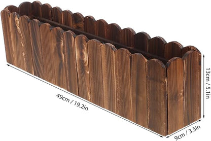 DOITOOL Wooden Picket Fence Planter Box 19.29X5.11X3.54In Window Flower Box for Home Garden Wedding Party Office Decor with Foam Inserts DIY Plant Basket Container