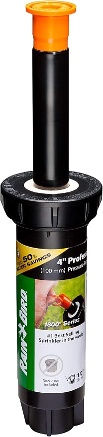 Rain Bird 1804LNPRS Pressure Regulating (PRS) Professional Pop-Up Sprinkler, Body Only No Nozzle, 4" Pop-up Height (Pack of 2)