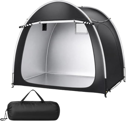 VINGLI Bike Storage Shed Tent for 4-5 Bikes, Outdoor Portable Bicycle Storage Shed with Carry Bag, Waterproof Bike Tent for Motorcycle, Garden Tools, Lawn Mower, Black