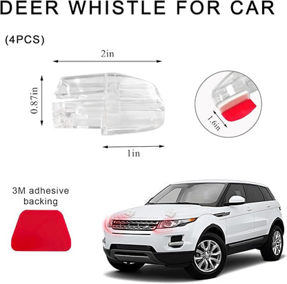 DXNQ 4 PCS Deer Whistles for Car, Avoid Collisions Deer Warning Devices with Adhesive Tapes, Universal Animal Alert Save Deer Whistles for Cars Trucks Motorcycles, Car Accessories (White)
