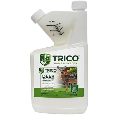 Trico Deer Repellent Concentrate, Natural Sheep Fat Formula, Long-Lasting Scent & Taste Barrier, Rain Resistant Wildlife Protection for Lawns, Gardens, Orchards & Crops, 16 oz | 1 unit/case, B2B delivery, free freight, long-lasting animal deterrent, sc...