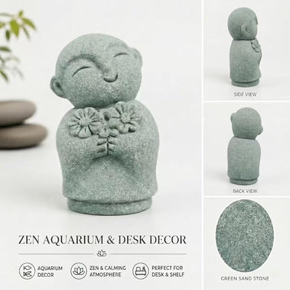 Jizo Statue Small Buddha Figurine for Garden Aquarium Decor | Jizo statue small buddha figurine for garden aquarium bonsai desk zen decor blended sandstone mini buddha sculpture