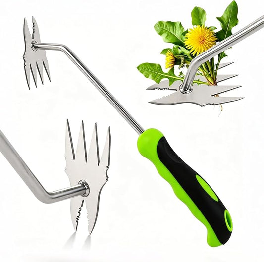 Weed Puller Tool, Stainless Steel Garden Weed Pulling Tool, Manual Weeder & Root Remover Tool, Ergonomic Hand Weeder with Non-Slip Handle, Uprooting Weeding Tools for Lawn, Yard & Gardening | easy to use ,work great,