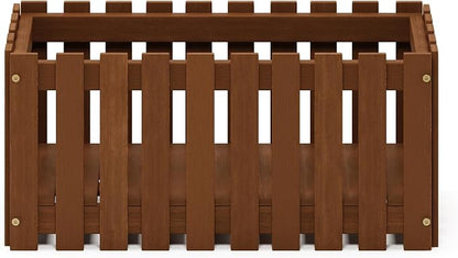 Furinno TIOMAN Planter Box, Hardwood Slat Style Flower Box, Rectangular Garden Box, in Teak Oil, Indoor, Outdoor, Patio, Garden, Balcony, Light Wood