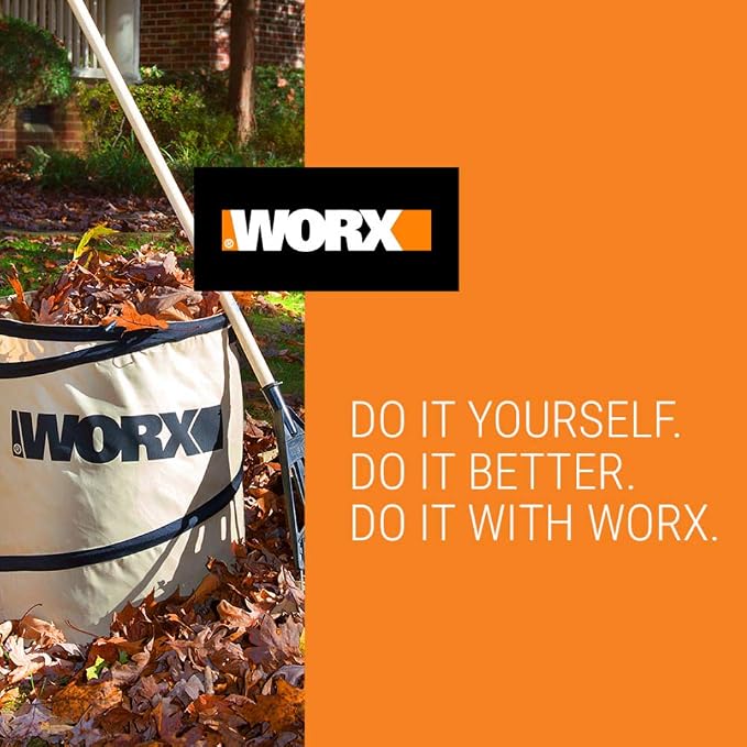 WORX WG509 12 Amp TRIVAC 3-in-1 Electric Leaf Blower with All Metal Mulching System & WA0030 Landscaping 26-Gallon Collapsible Yard Waste Bag/Leaf Bin