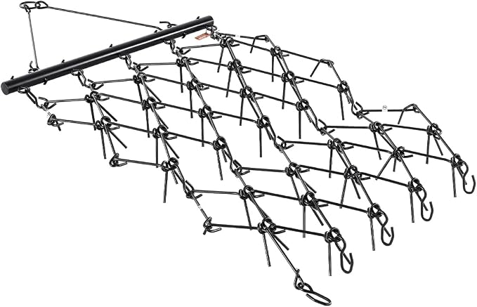 VEVOR Drag Harrow, 4 ft x 5.6 ft Durable Chain Harrow with 80 Sharp Teeth, Suitable for ATV UTV Tractor, Ideal for Soil Preparation, Seeding, Smoothing Landscapes, and Yard Gravel Driveway Maintenance